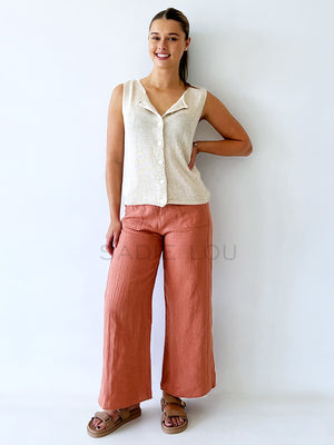 Little Lies / Jude Linen Pant - Peach