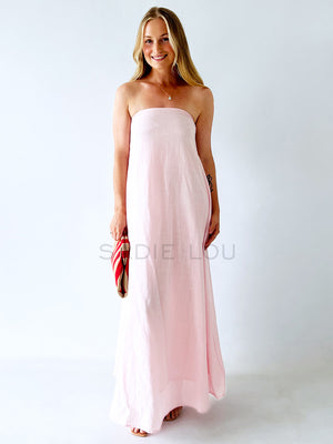 By Frankie / Fable Strapless Dress Pastel Pink