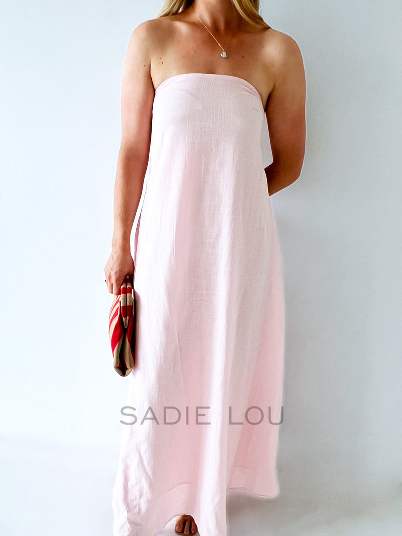 By Frankie / Fable Strapless Dress Pastel Pink