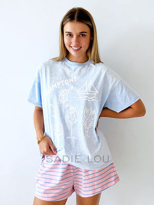 By Frankie / Jersey Shorts - Pink/Blue Stripe