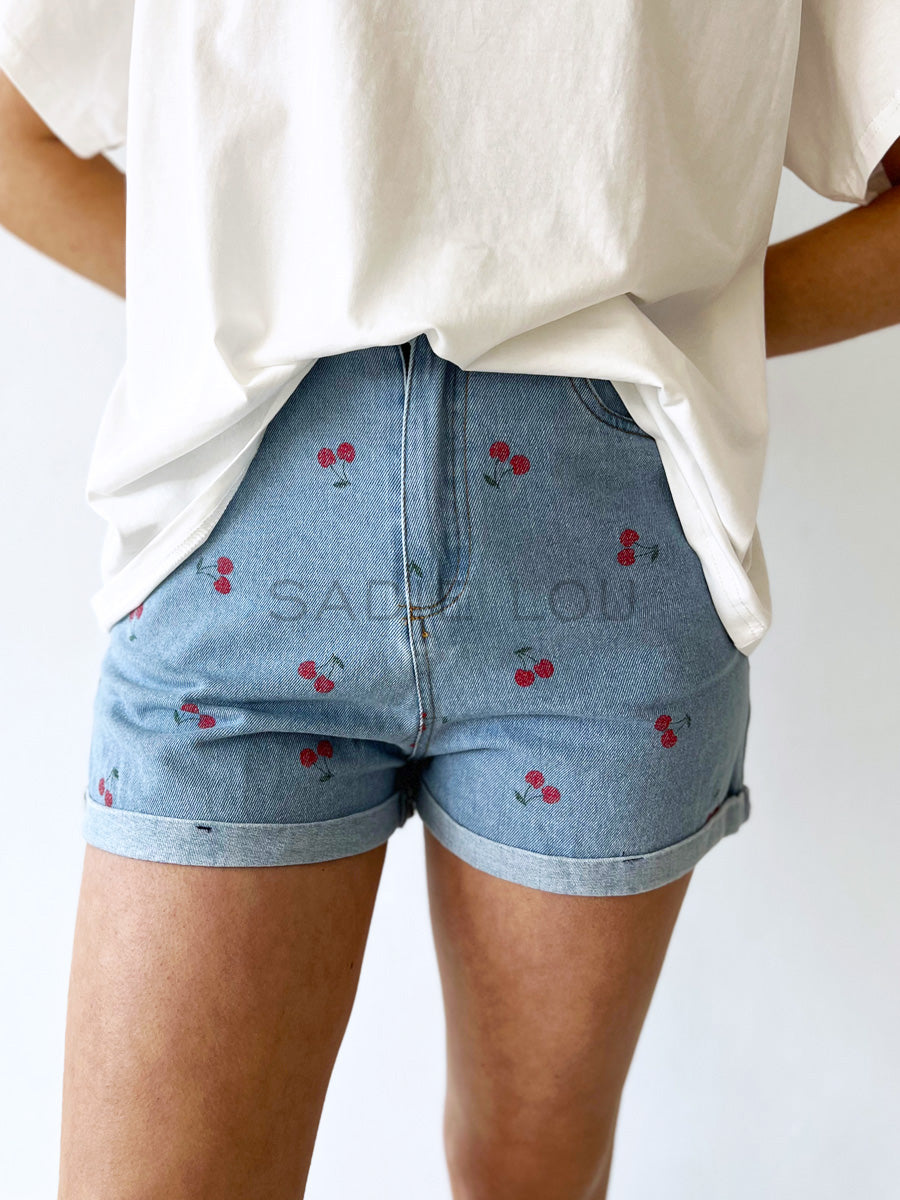 By Frankie / Cherry Bomb denim Shorts - Blue