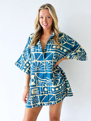 Winne Rae - Zaya Shirt Dress - Blue