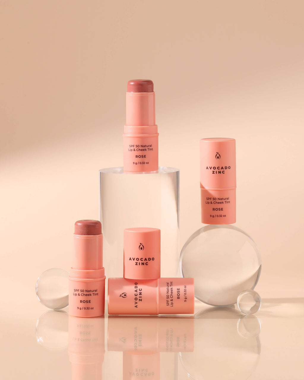 SPF 50 Natural Lip & Cheek Tint - Rose