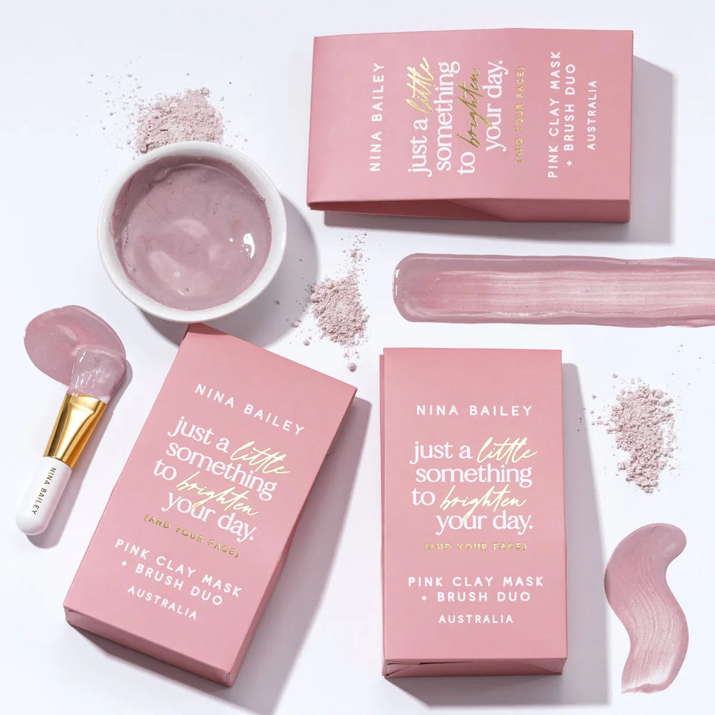 Nina Bailey - Pink Clay Mask & Brush Duo