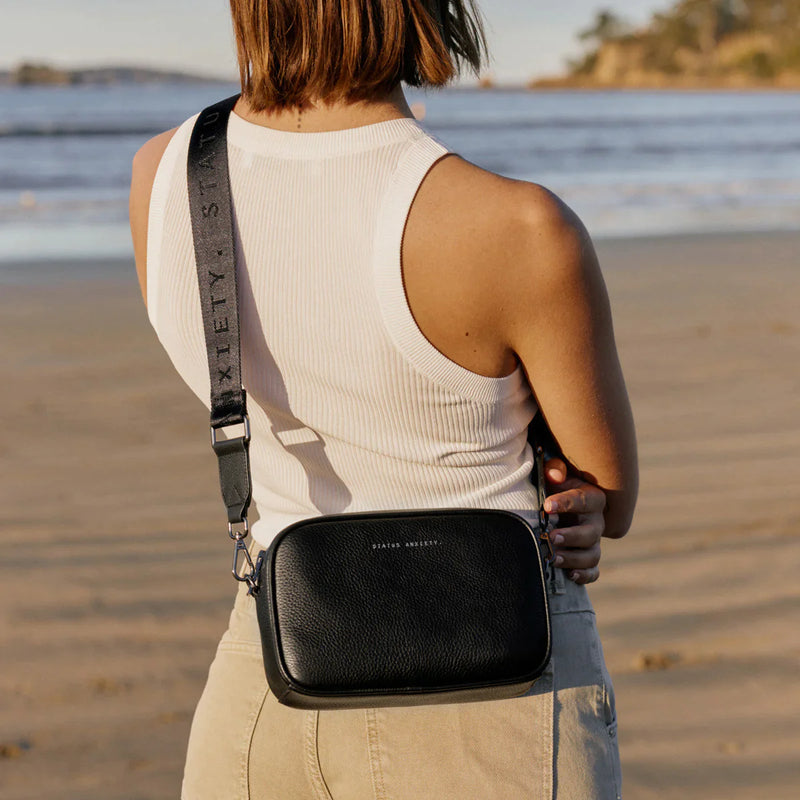 Status Anxiety // Plunder Bag With Webbed Strap - Black